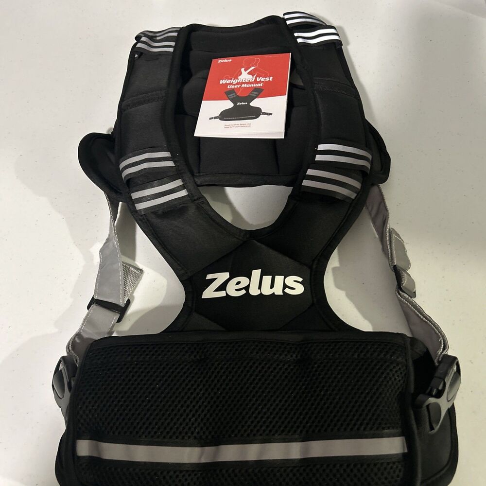 ZELUS WEIGHTED VEST WEIGHTED VEST 4-10LB VEST 6 IRONSAND WEIGHTS - BLACK